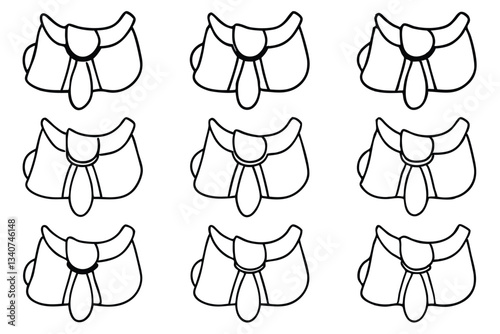 system saddle line art black and white drawing.eps