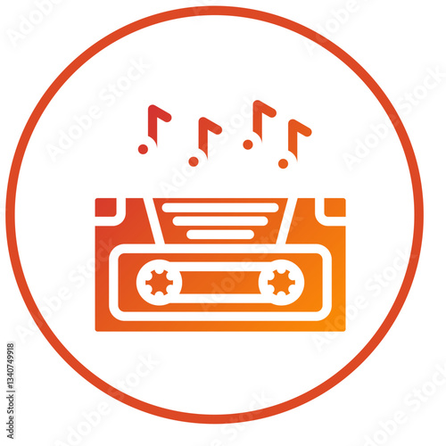 Vector Design Cassette Icon Style