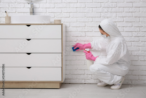 Female worker of cleaning s...