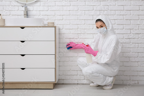 Female worker of cleaning s...
