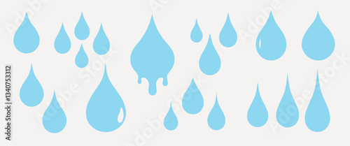 Minimalist liquid droplets, isolated element set vector