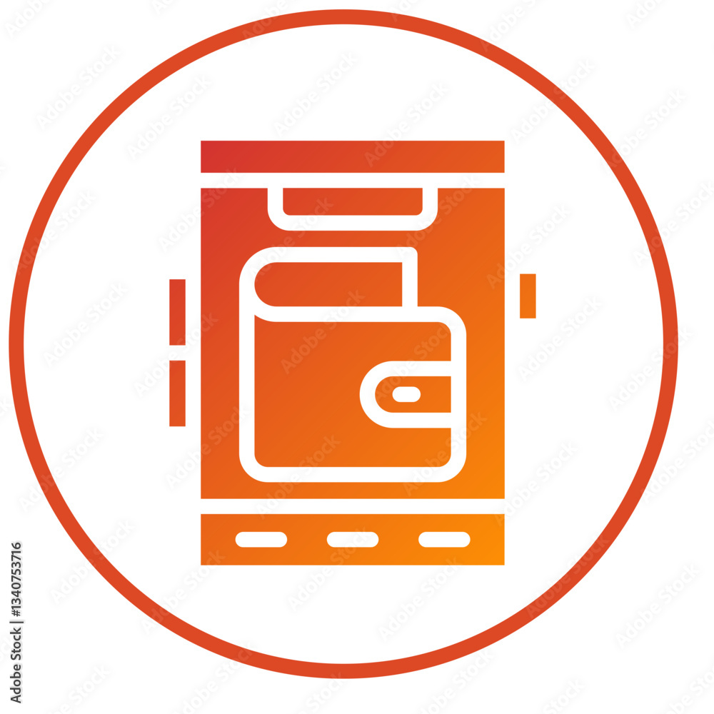 Vector Design Mobile Wallet Icon Style Vector Design Mobile Wallet Icon Style