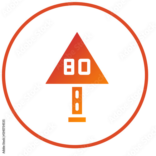 Vector Design 80 Speed Limit Icon Style