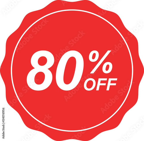 80% Off discount offer label vector illustration