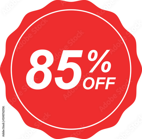85% Off discount offer label vector illustration