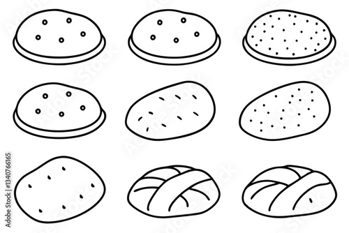  Pita line art minimalist sketch for food blog header.eps