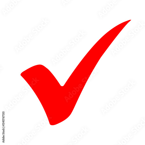 Red Check Mark Symbol – Success, Approval, Confirmation Icon, Vector