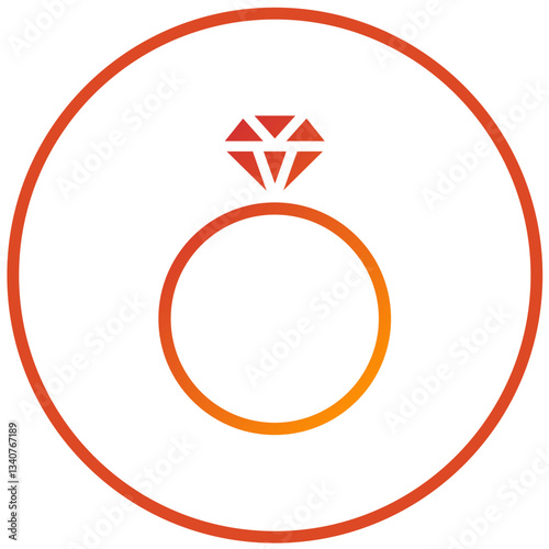 Vector Design Diamond Ring Icon Style