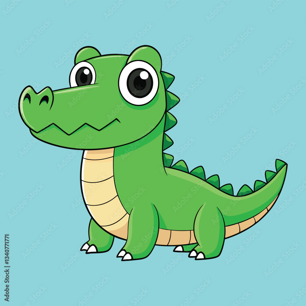 Naklejka premium Cute Crocodile Clipart for Children's Books