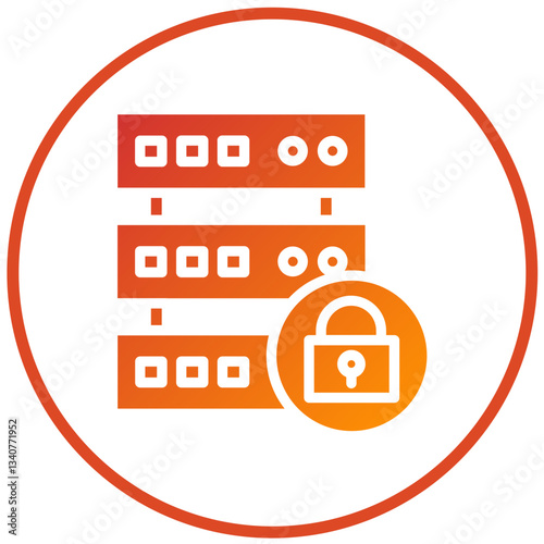 Vector Design Database Lock Icon Style