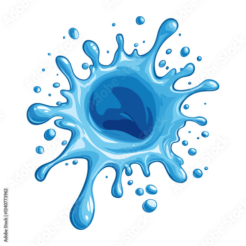 Water splatter illustration splash blue vector