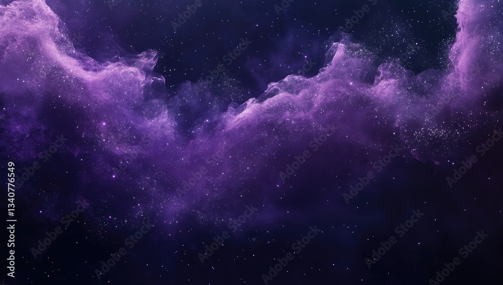 Fototapeta premium Deep space nebula with vibrant purple clouds