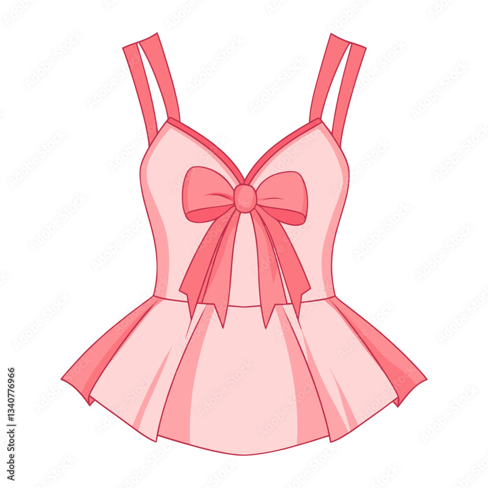 A girly skrit with ribbon bows illustration pink underwear vector A girly skrit with ribbon bows illustration pink underwear vector