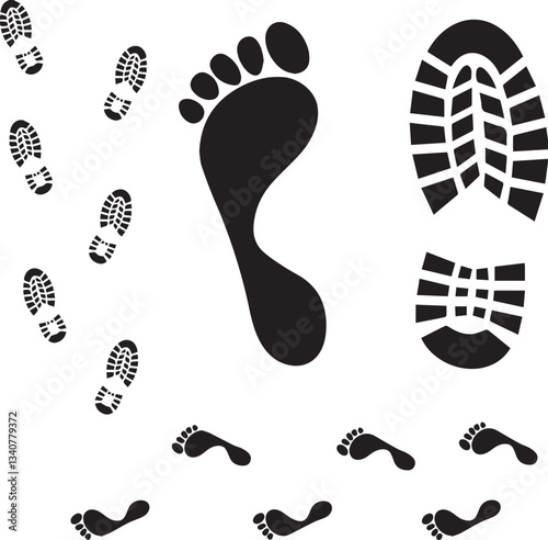 footprint in the sand ,Footprint vector 