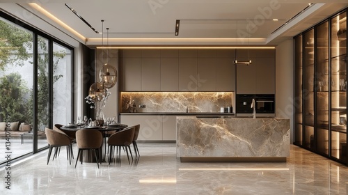 Luxurious Modern Kitchen and Dining Area Design