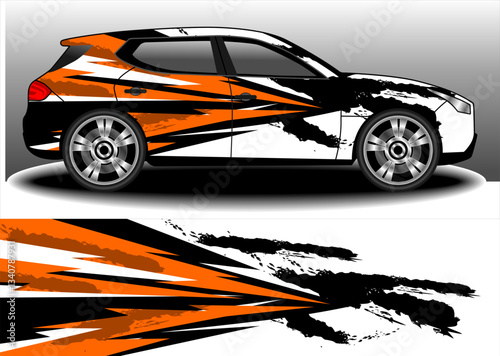 racing sporty car wrap decal vinyl sticker rally livery design abstract red stripe