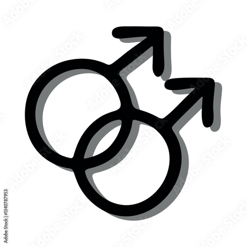 Hand drawn homosexual gender identity icon Symbol used to represent sex and gender