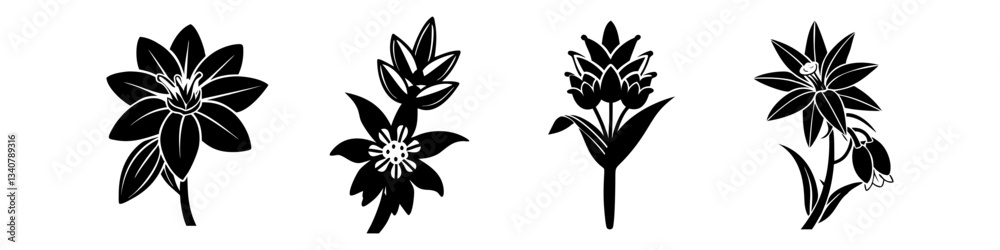yucca flower icon, yucca flower silhouette vector illustration-simple silhouette illustration of yucca flower, perfect for yucca flower logos and icons