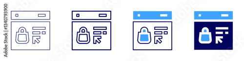 Instant checkout links icon in 4 different styles. Thin Line, Line, Bold Line, Duotone. Duotone style. Editable stroke