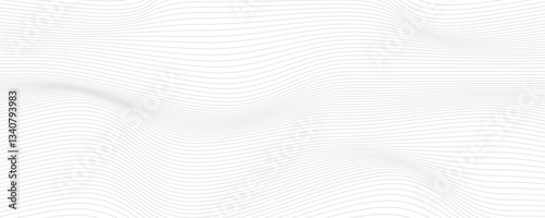 Abstract white and gray color, modern design stripes background with curve lines, wavy pattern. Vector illustration.