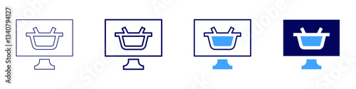 Instant SMS checkout icon in 4 different styles. Thin Line, Line, Bold Line, Duotone. Duotone style. Editable stroke