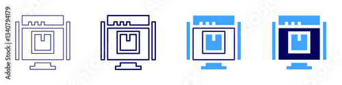 Intelligent recommendations icon in 4 different styles. Thin Line, Line, Bold Line, Duotone. Duotone style. Editable stroke