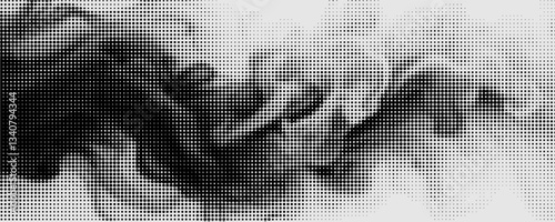Abstract halftone wave dotted background. Halftone twisted grunge pattern, dot, circle. Vector modern optical halftone pop art texture for poster,