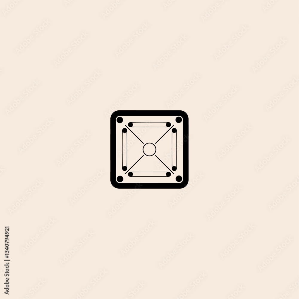 Carrom Table icon flat vector design. Carrom Table icon flat vector design.