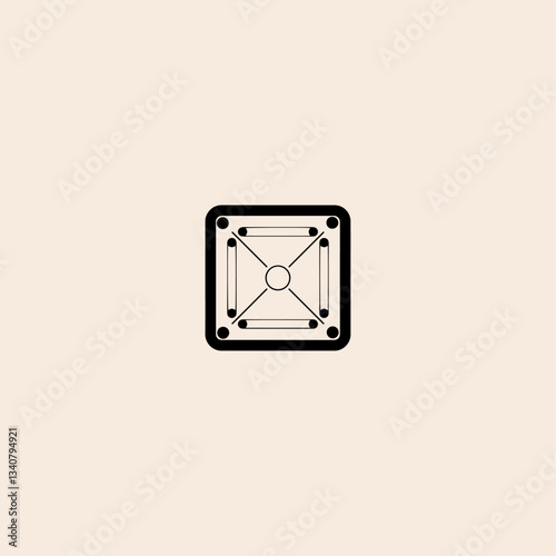 Carrom Table icon flat vector design. 
