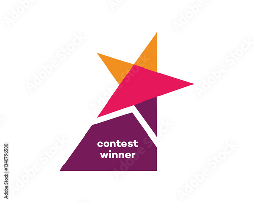 Contest Winner Award Geometric Star Design, Achievement, Prize