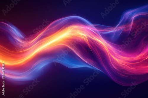 Wallpaper Mural Abstract flowing waves of vibrant colors, a mesmerizing blend of blue, orange, and pink hues. Torontodigital.ca