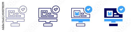Seamless payment processing icon in 4 different styles. Thin Line, Line, Bold Line, Duotone. Duotone style. Editable stroke