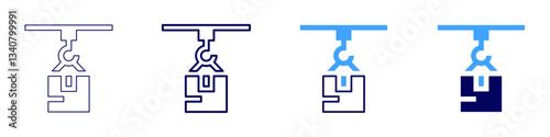 Subscription upcycling icon in 4 different styles. Thin Line, Line, Bold Line, Duotone. Duotone style. Editable stroke