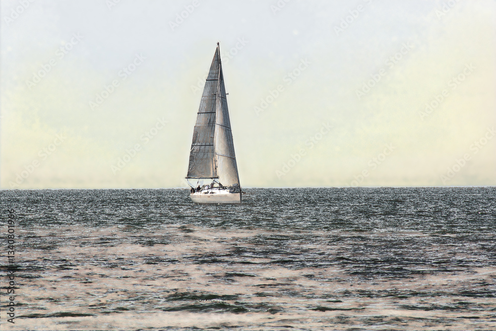 Fototapeta premium Seegelschiff auf dem Wasser