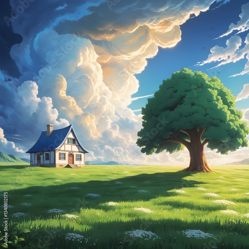 Abstract viral anime nature wallpaper in 4K quality art illustration design