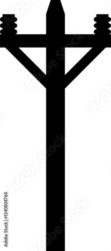 Black high voltage power electric pole transmit electricity