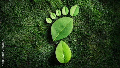green foot made of leaves and grass