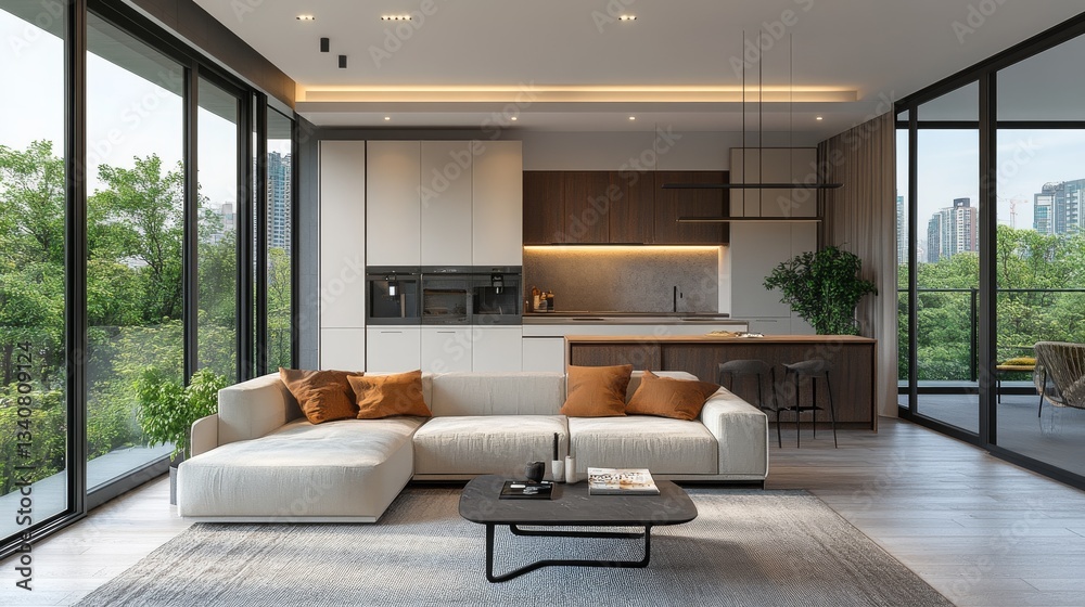 Modern Apartment Living: Luxurious Open-Plan Design with Breathtaking Views Modern Apartment Living: Luxurious Open-Plan Design with Breathtaking Views