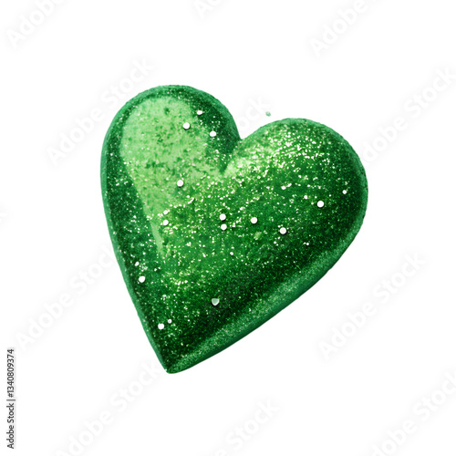 Green Glitter Heart: Love Clipart