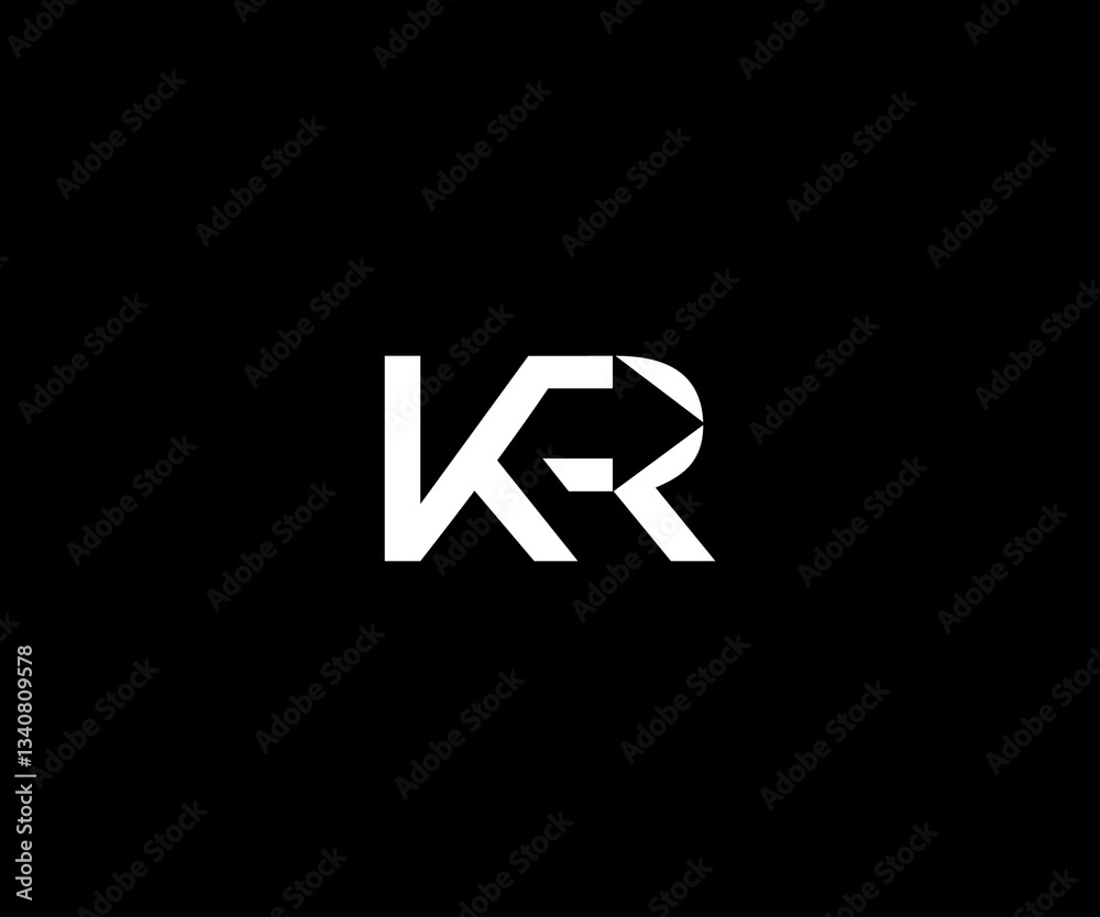 Obraz premium KR letter arrow minimal clean logo