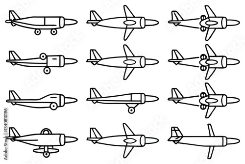 aero mover 750 line art stylized concept for creative project.eps