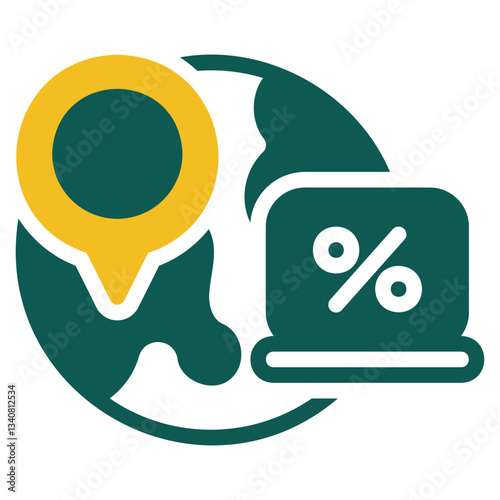 Tax residence green icon