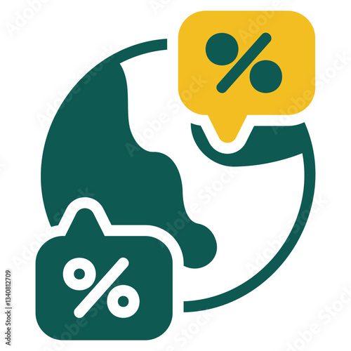 Global tax green icon