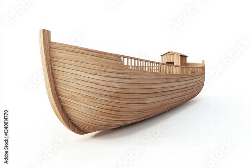 A Noah ark and isolated on a white background, ultra-realistic, high detail