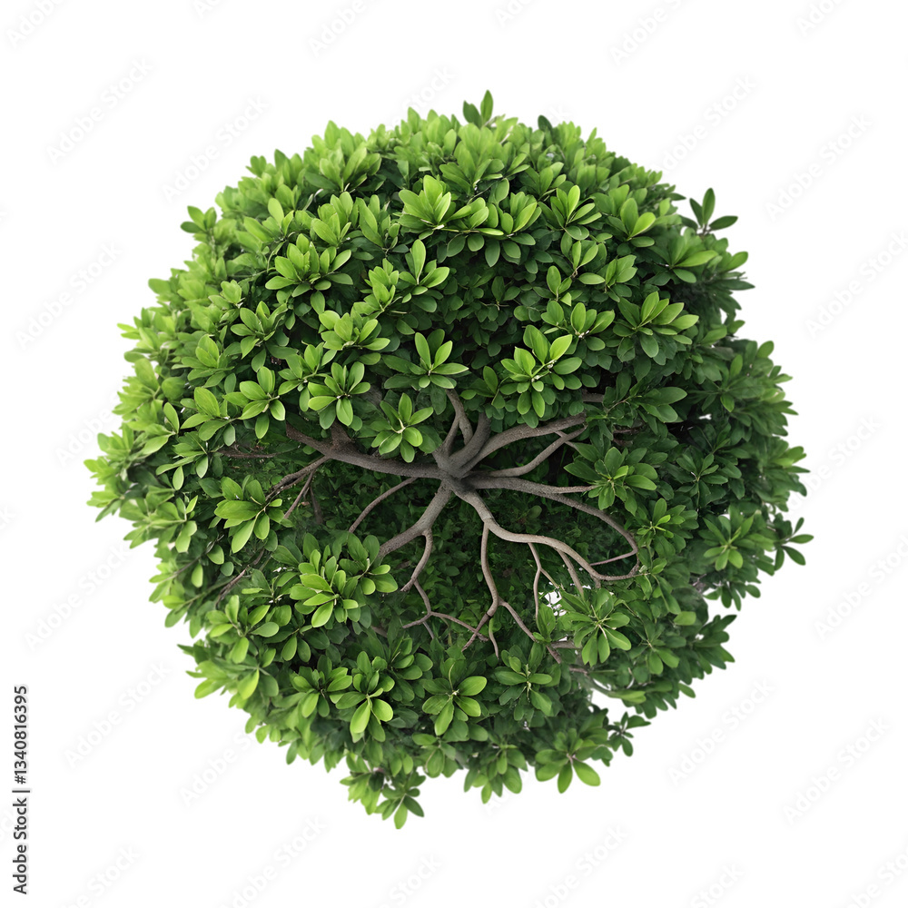 Obraz premium Aerial View Round Tree Top