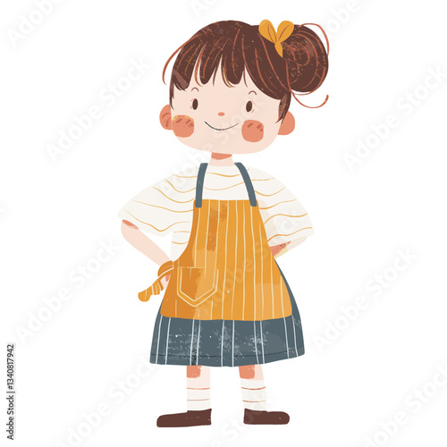 Bakery Worker girl apron illustration background vector