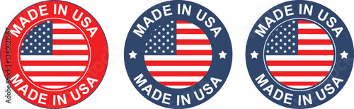 Made in USA badges, Made in USA icons