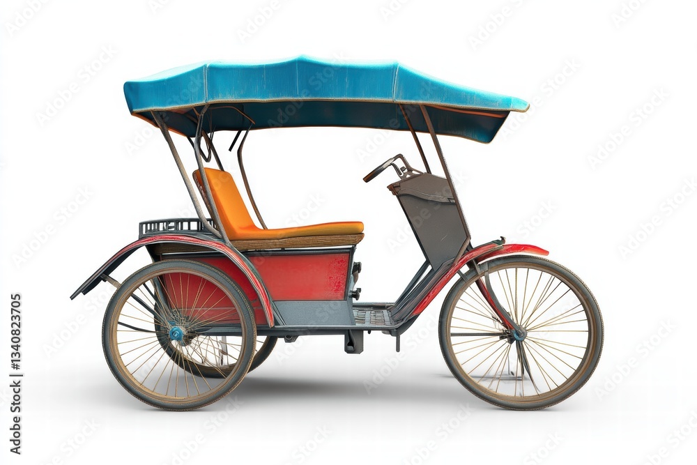 Fototapeta premium A asian pedicab isolated on a white background