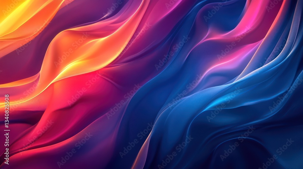 Abstract vibrant swirling fluid, digital art background, website design