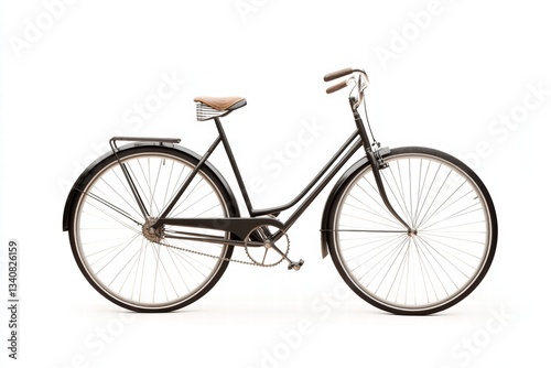 A vintage bicycle isolated on a white background